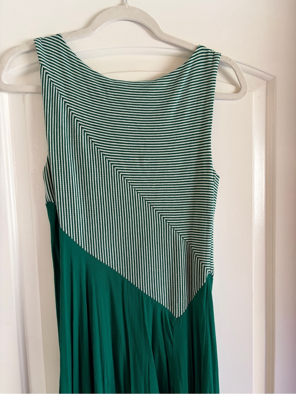 Maeve Green Striped Panel Midi Dress - Picture 8 of 8